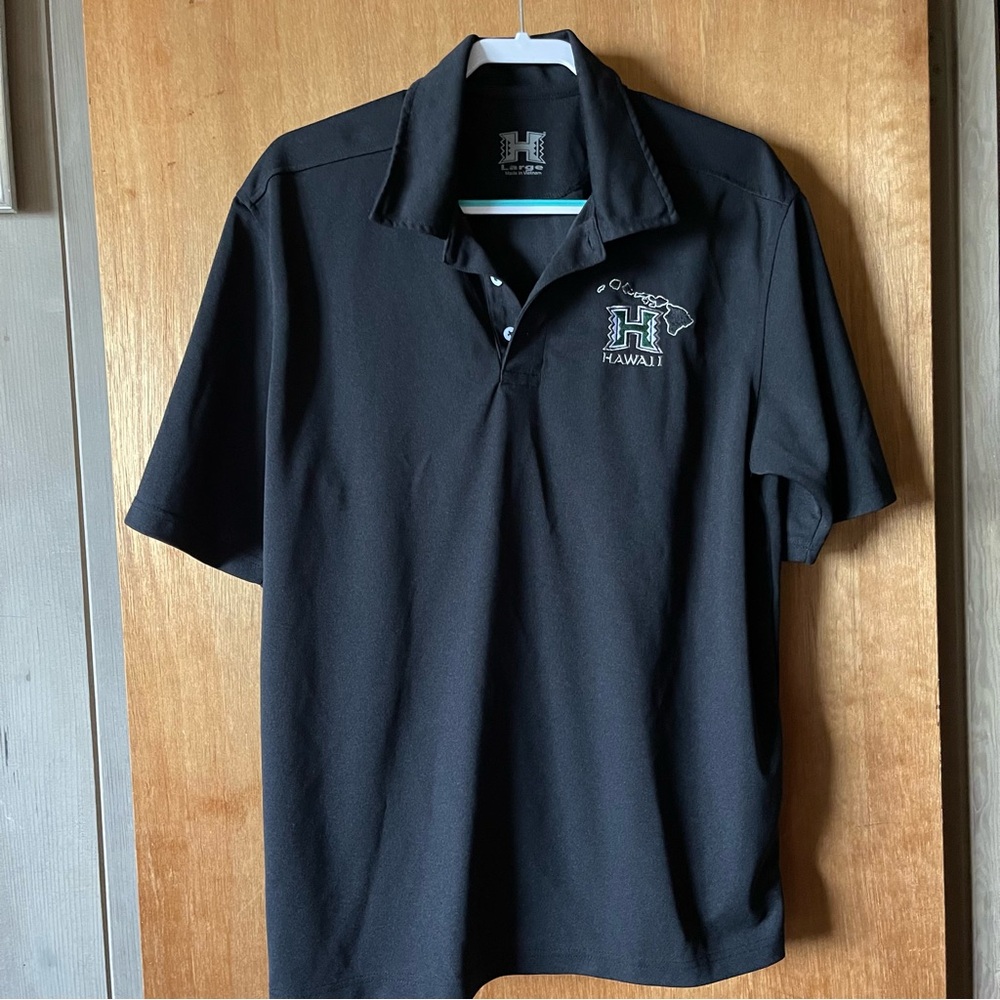 University of Hawaii Warriors, Black Polo Shirt, Dri-Tech, Size Large